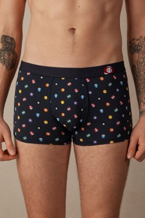 Intimissimi Billiard in Stretch Supima® Bomull Boxer Herre Blå | NOTV3415