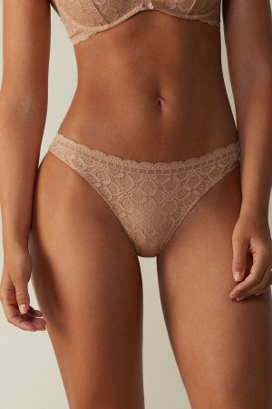 Intimissimi Blonder and Microfiber Brazilian Truser Dame Beige | NOGL3534