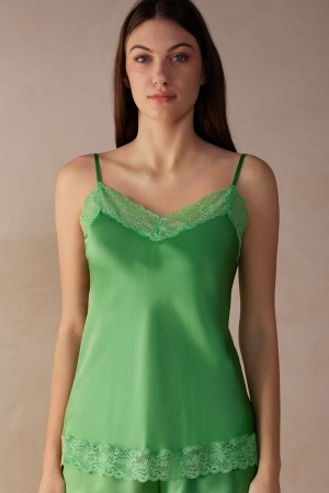 Intimissimi Blonder and Silk Tank Top Dame Mint | NOFM4315
