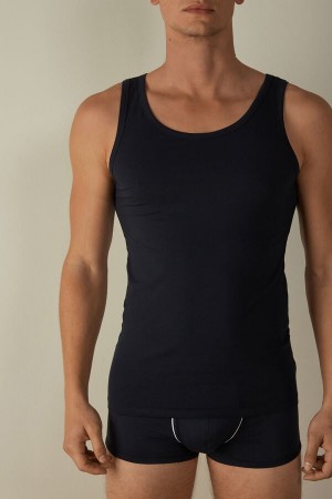 Intimissimi Crew Neck Tank Top Herre Blå | NODN3025