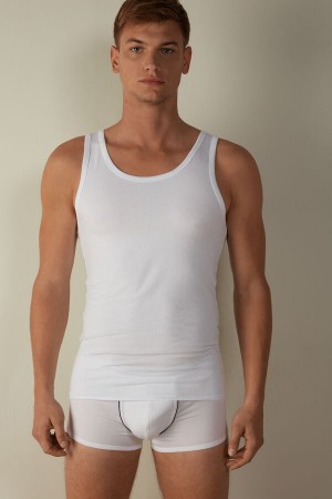 Intimissimi Crew Neck Tank Top Herre Hvite | NOJJ3021