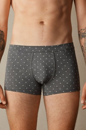 Intimissimi Dotted in Stretch Supima® Bomull Boxer Herre Dyp Grå | NOCE3397