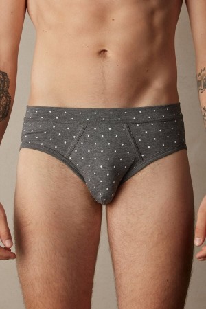 Intimissimi Dotted in Stretch Supima® Bomull Truser Herre Dyp Grå | NOPQ3339