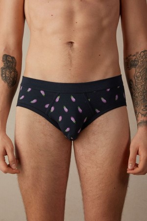Intimissimi Eggplant in Stretch Supima® Bomull Truser Herre Blå | NOHK3333