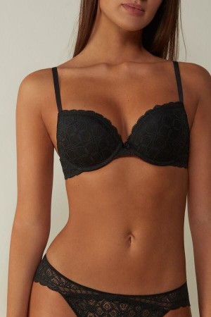 Intimissimi Elettra Super Push-up in Blonder BH Dame Svarte | NOMA4745