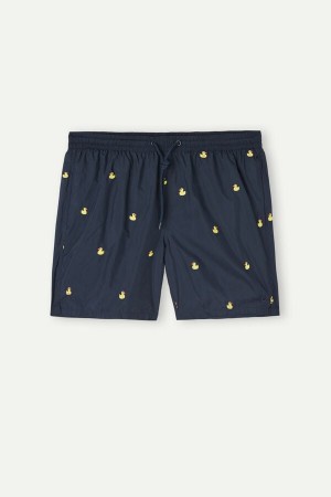 Intimissimi Embroidered Duck Badeshorts Herre Blå | NOLH3329