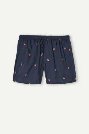 Intimissimi Embroidered Strawberry Badebukse Herre Blå | NOBC3298