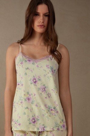 Intimissimi Flower Power in Supima® Ultrafresh Bomull Tank Top Dame Gul | NOGL4341