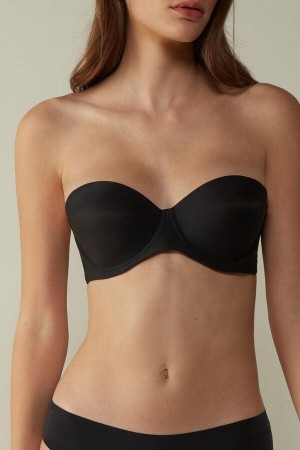 Intimissimi Giada Microfiber Bandeau BH Dame Svarte | NOSO4935