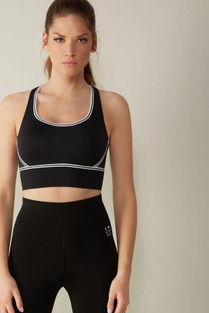 Intimissimi In Action Polstret with Supima® Bomull Lining BH Dame Svarte Hvite | NOGL4800