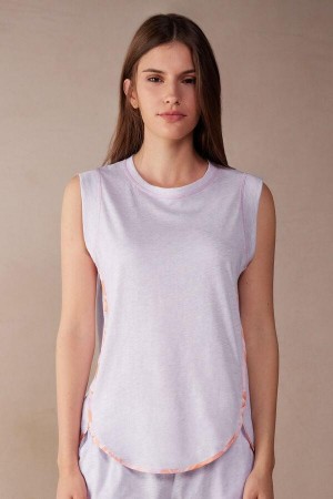 Intimissimi Iris and Apricot Ultrafresh Supima® Bomull Tank Top Pyjamas Dame Lilla | NOKI3973