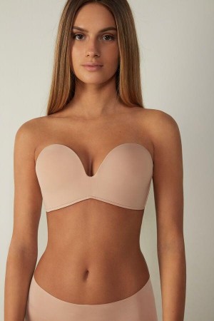 Intimissimi Laura Microfiber Bandeau BH Dame Beige | NOSO4828