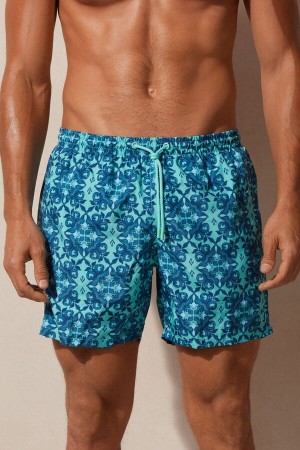 Intimissimi Light Blue Moroccan Print Badebukse Herre Lyse Turkis Grønn | NOJJ3305