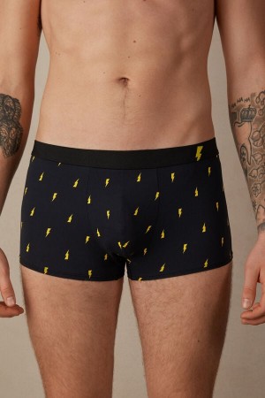 Intimissimi Lightning Bolt in Microfiber Boxer Herre Svarte | NOKI3401