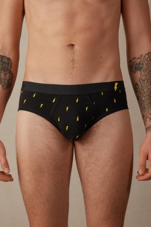 Intimissimi Lightning Bolt in Stretch Supima® Bomull Truser Herre Svarte | NOGL3334