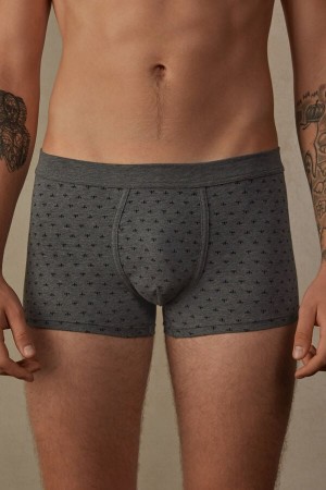Intimissimi Lily in Stretch Supima® Bomull Boxer Herre Dyp Grå | NOCE3449