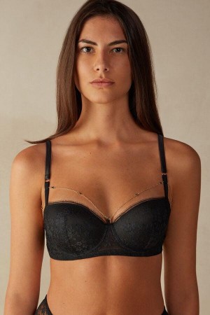 Intimissimi Luxury Treats Sofia Balconette BH Dame Svarte | NOAP5011