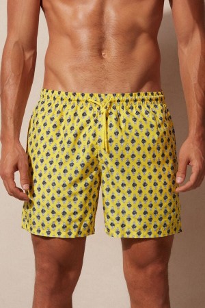 Intimissimi Micro Watch Print Badebukse Herre Gul | NOEX3293