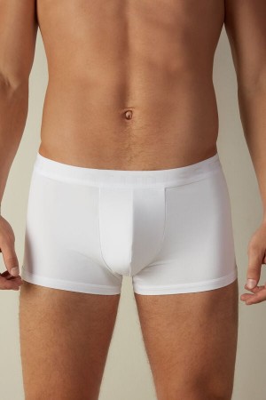 Intimissimi Microfiber Logo Shorts Boxer Herre Hvite | NOQZ3471