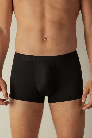 Intimissimi Microfiber Logo Shorts Boxer Herre Svarte | NOQZ3444