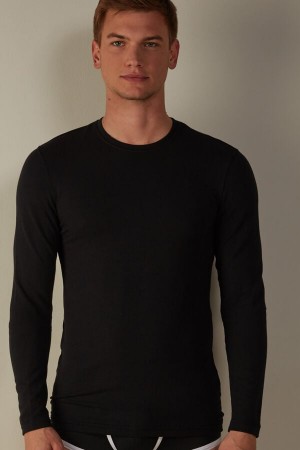 Intimissimi Modal-Cashmere Top Langermet Herre Svarte | NODN3123