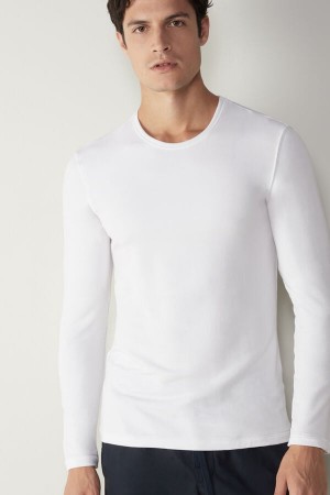 Intimissimi Modal-Cashmere Top Langermet Herre Hvite | NONB3110