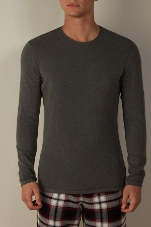 Intimissimi Modal-Cashmere Top Langermet Herre Dyp Grå | NOWY3107