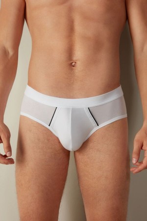 Intimissimi Natural Fresh Supima® Bomull Truser Herre Hvite Blå | NORW3363