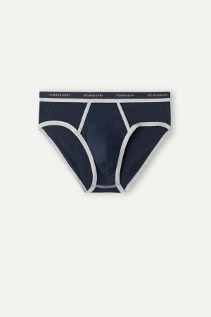 Intimissimi Natural Fresh Supima® Bomull with Logo Truser Herre Blå Lyse Grå | NOFM3353