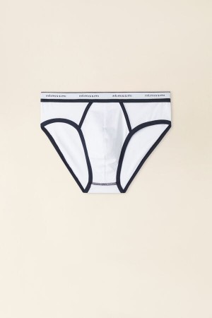 Intimissimi Natural Fresh Supima® Bomull with Logo Truser Herre Hvite Blå | NONB3350