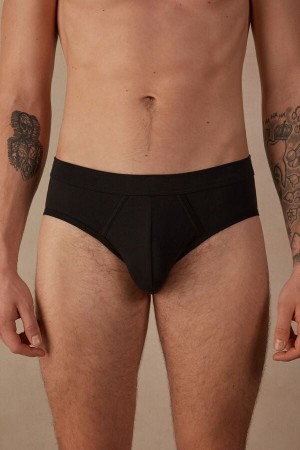 Intimissimi Natural Fresh Supima® Bomull Truser Herre Svarte | NOIS3341