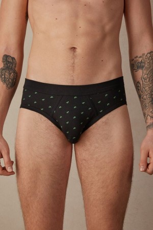 Intimissimi Paper Plane in Stretch Supima® Bomull Truser Herre Svarte | NOSO3337