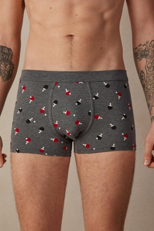 Intimissimi Ping Pong in Stretch Supima® Bomull Boxer Herre Dyp Grå | NOVD3396