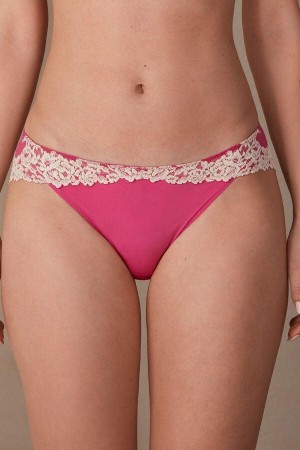 Intimissimi Pretty Flowers Truser Dame Rosa Hvite | NODN3692
