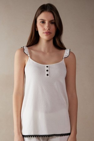 Intimissimi Pure Joy Bomull Tank Top Dame Hvite | NOHK4306