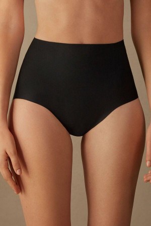 Intimissimi Raw-Cut Microfiber Briefs Truser Dame Svarte | NOGL3613
