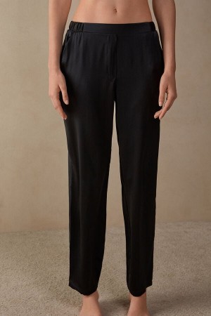 Intimissimi Rett Silk Bukse Dame Svarte | NODN4264