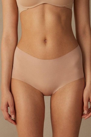 Intimissimi Seamless Microfiber Hipster Truser Dame Beige | NOPQ3722