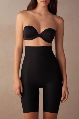 Intimissimi Shaping Shorts in Seamless Microfiber Truser Dame Svarte | NOTV3752