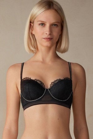 Intimissimi Shine High Like Stars Sofia Balconette BH Dame Svarte | NOTV5017