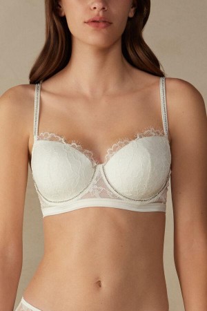 Intimissimi Shine High Like Stars Sofia Balconette BH Dame Hvite | NOHK4521