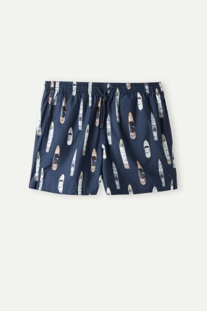 Intimissimi Ship Print Badebukse Herre Blå | NOVD3299