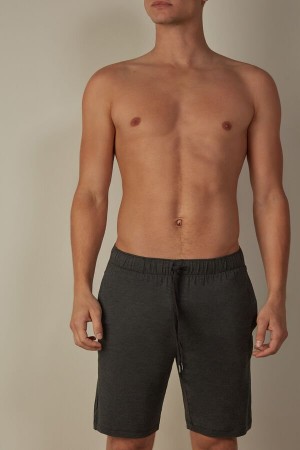 Intimissimi Silk and Modal Shorts Pyjamas Herre Mørke Grå | NOZG3186
