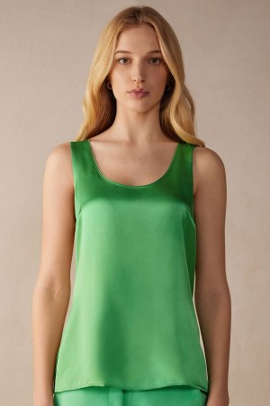 Intimissimi Silk and Modal Tank Top Dame Mint | NOSO4292