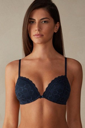Intimissimi Silvia Push-up in Blonder BH Dame Blå | NORW4768