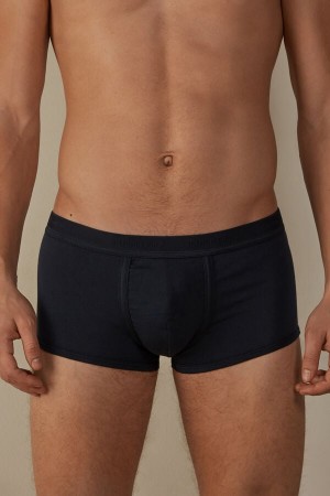 Intimissimi Stretch Supima® Bomull Shorts with Logo Detail Boxer Herre Blå | NOQZ3419