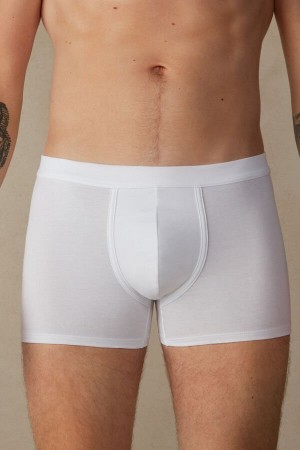 Intimissimi Supima® Bomull Loose Fit Boxer Herre Hvite | NOUT3438