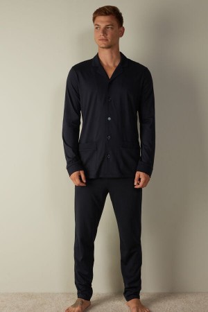 Intimissimi Supima® Bomull Pyjamas Herre Blå | NOGL3139