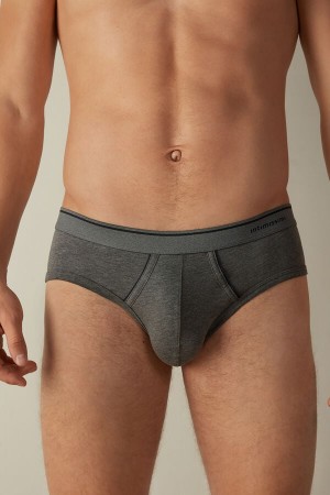 Intimissimi Supima Bomull with Visible Elastic Truser Herre Dyp Grå Blå | NOZG3373