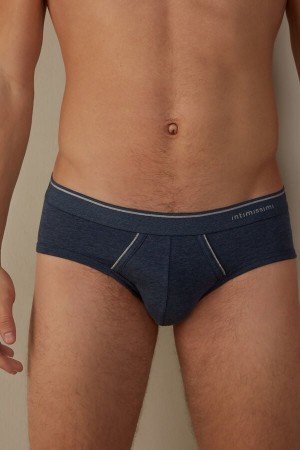 Intimissimi Supima Bomull with Visible Elastic Truser Herre Blå Lyse Grå | NOXF3372